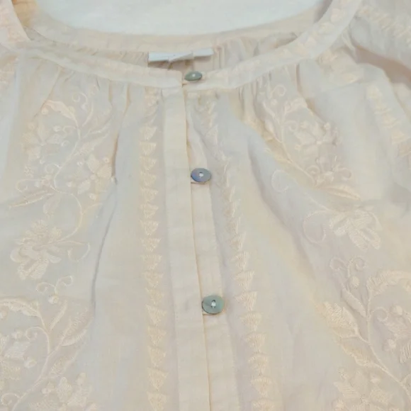 J-Jill. Women's Cream Embroidered Top - Picture 6 of 12